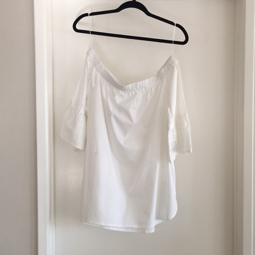 Motherhood Maternity Off the Shoulder White Blouse